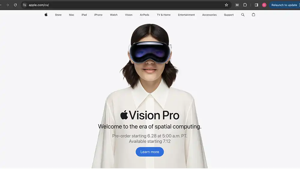 Apple homepage, a great example of strategic use of white space